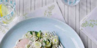 Saumon aux poireaux et moutarde au Cookeo