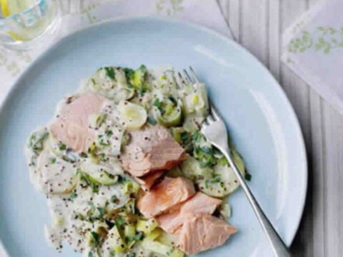 Saumon aux poireaux et moutarde au Cookeo