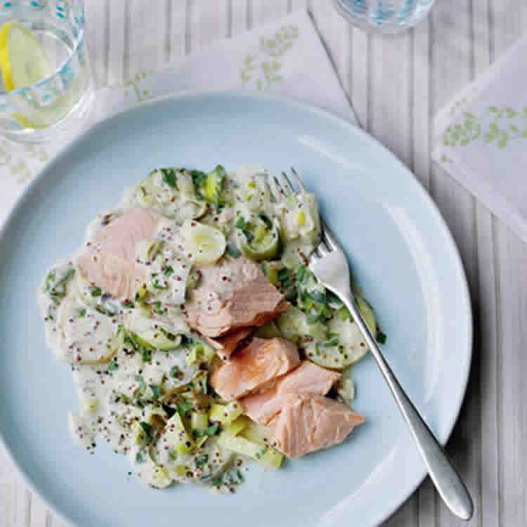 Saumon aux poireaux et moutarde au Cookeo