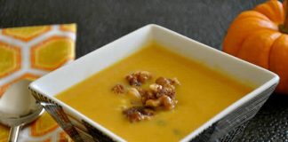 Soupe de courge butternut curry et amandes au thermomix