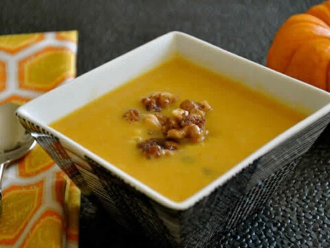 Soupe de courge butternut curry et amandes au thermomix