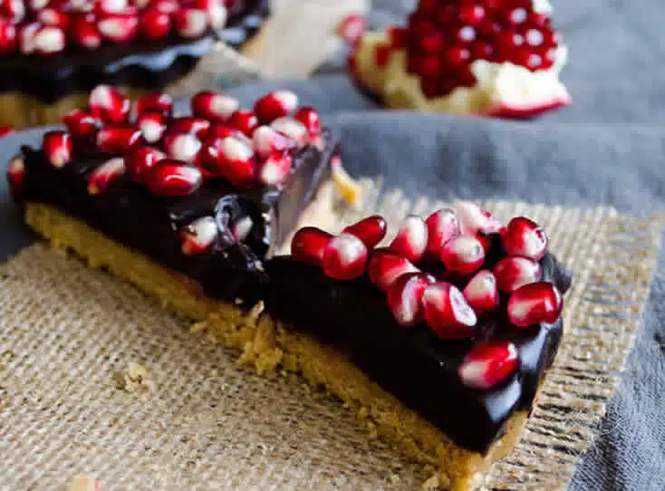 tarte au chocolat et grenade sans cuisson au thermomix