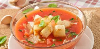 gaspacho de nectarine et pain d'épices au thermomix