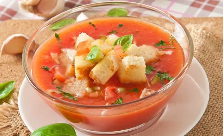 gaspacho de nectarine et pain d'épices au thermomix