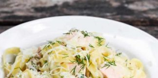 tagliatelle au saumon et crème fraiche cookeo
