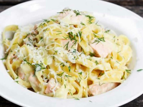 tagliatelle au saumon et crème fraiche cookeo