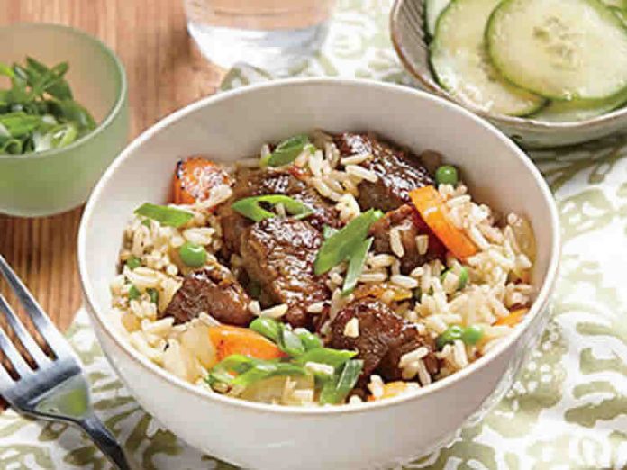 Porc au riz basmati au Cookeo recette diner cookeo facile.