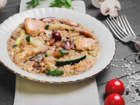 Poulet aux champignons courgettes et poireau au cookeo