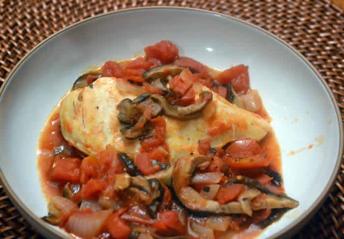 Poulet aux champignons et tomates au cookeo