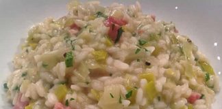 Risotto au jambon et poireaux au cookeo