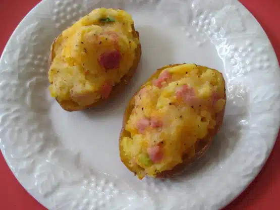 pommes de terre farcies avec jambon au cookeo