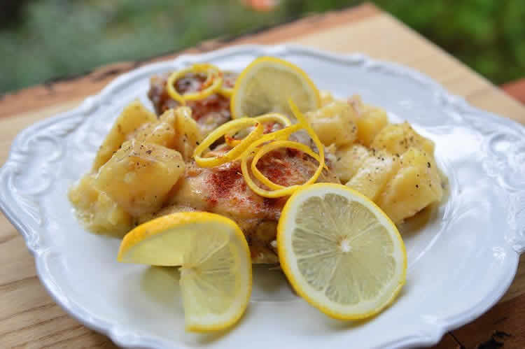 Poulet aux pommes de terre et citron au cookeo