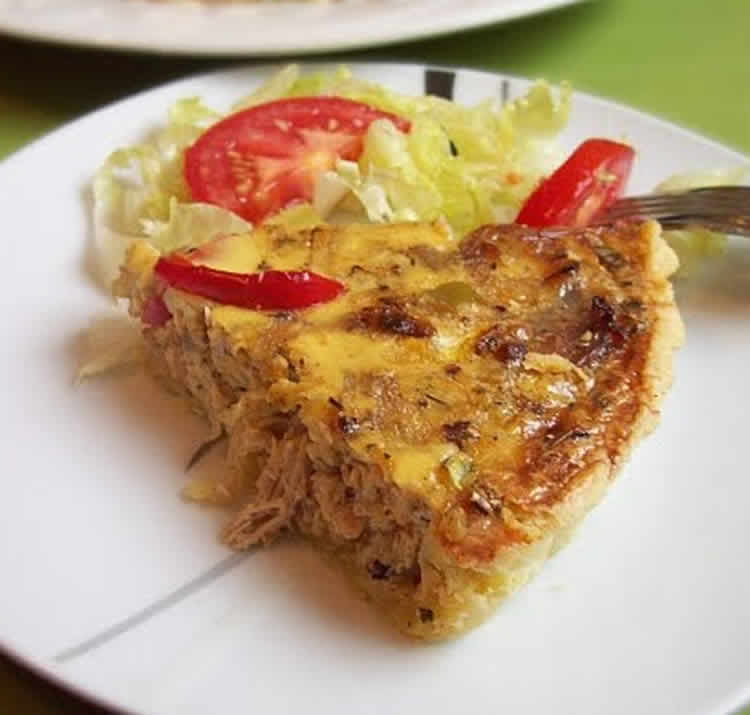 Quiche aux oignons et poulet avec thermomix