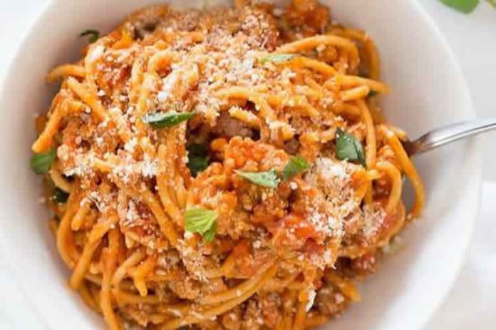 Recette Spaghetti à la sauce et viande w-w