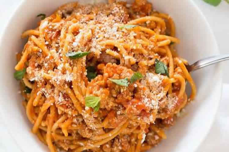 Recette Spaghetti à la sauce et viande w-w