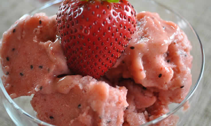 Sorbet banane kiwi fraise avec thermomix