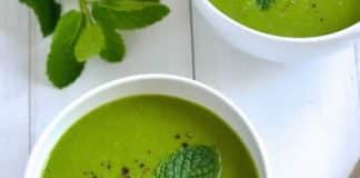 Soupe de courgette pois et menthe avec thermomix