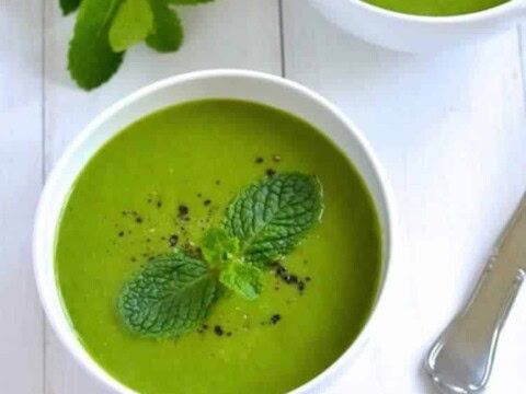 Soupe de courgette pois et menthe avec thermomix