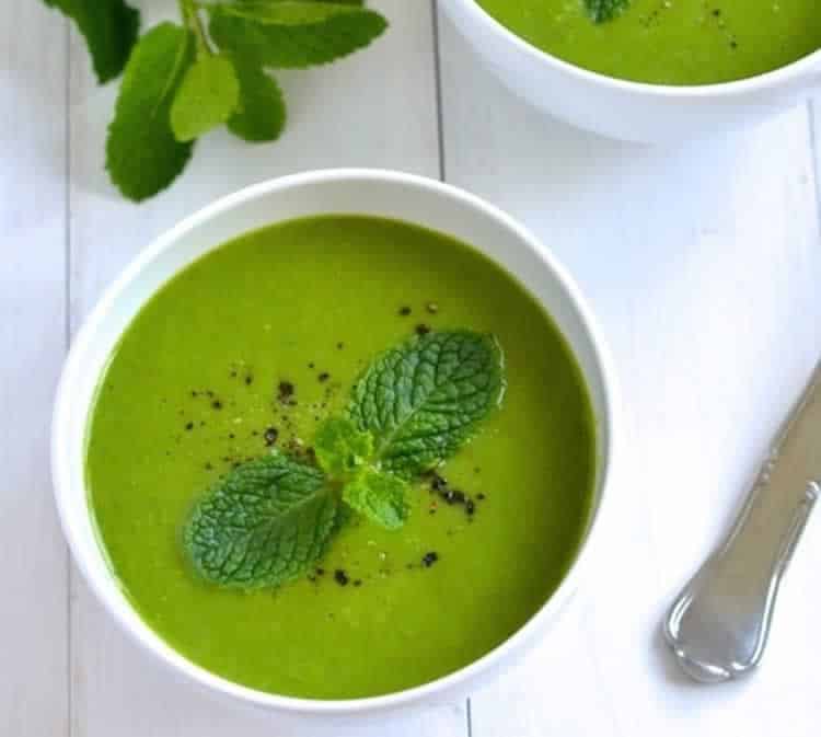Soupe de courgette pois et menthe avec thermomix