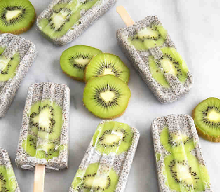 Sucette glacee kiwi et lait de coco avec thermomix