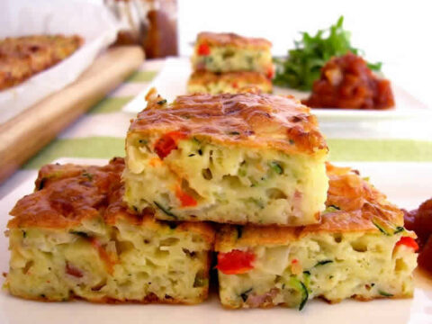 cake courgette parmesan bacon avec thermomix