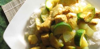 poulet courgette curry au cookeo
