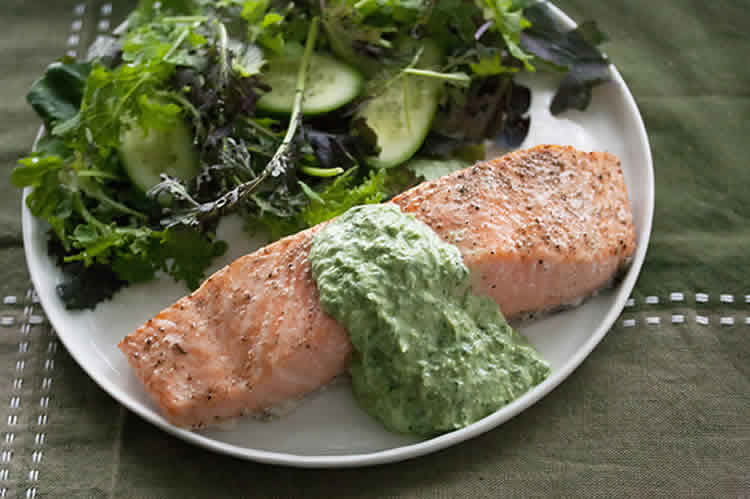 saumon sauce verte avec thermomix