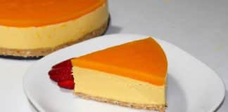 Cheesecake orange au coulis de mangue avec thermomix