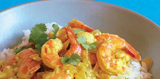 Crevettes avec lait de coco et curry au thermomix
