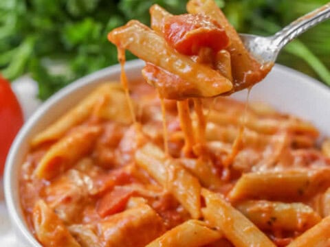 Pennes sauce tomate et creme au cookeo