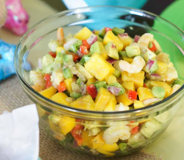 Salade crevettes avocat et mangue au thermomix
