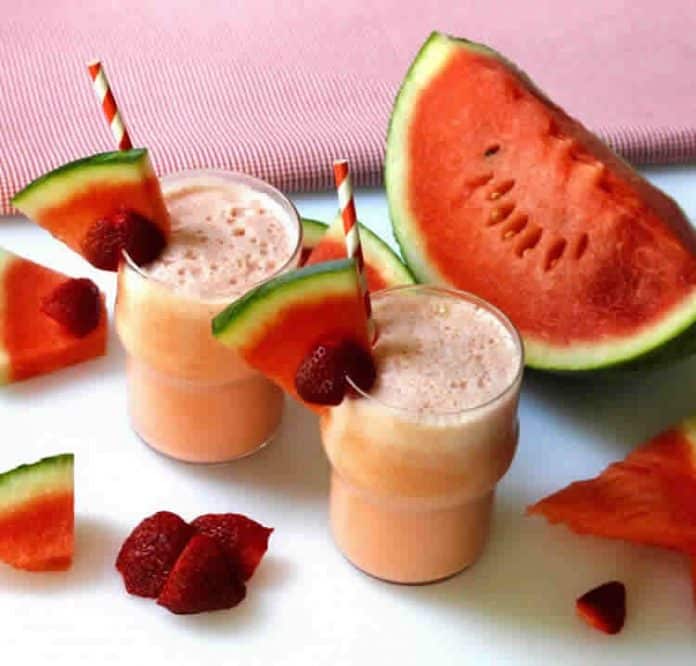 Smoothie fraise pastèque au thermomix