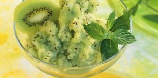 Sorbet kiwi citron menthe avec thermomix