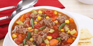 Soupe Boeuf hache et legumes au cookeo