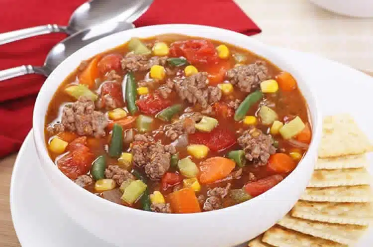 Soupe Boeuf hache et legumes au cookeo