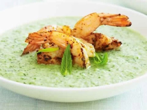 Soupe de concombre et crevettes au thermomix