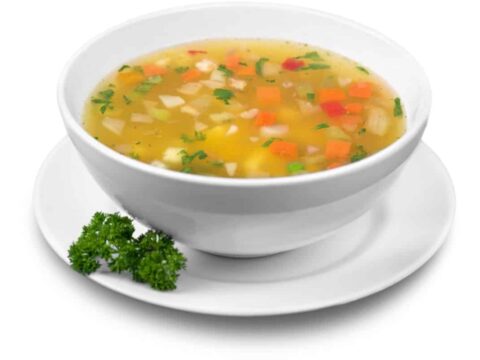 soupe de légumes coupés en petits dés au thermomix