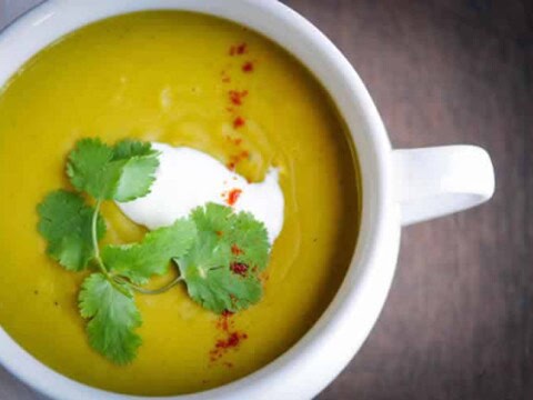 Soupe petit pois curry au thermomix