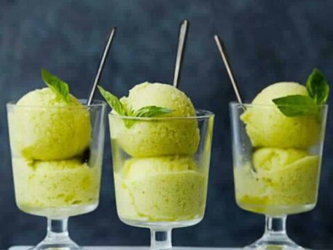 sorbet ananas et basilic avec thermomix