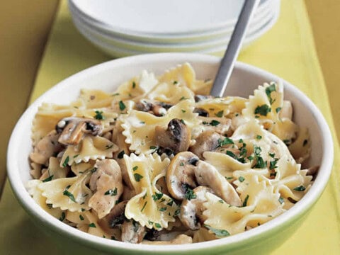 Poulet et champignons avec pâtes au cookeo