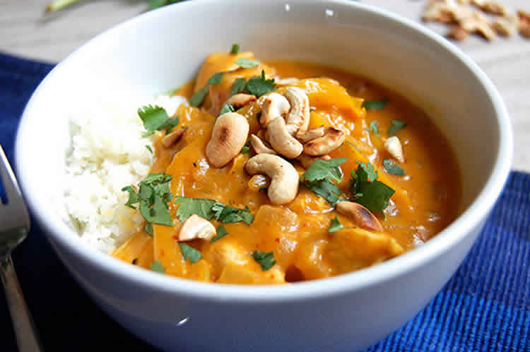 Poulet potiron et curry au cookeo
