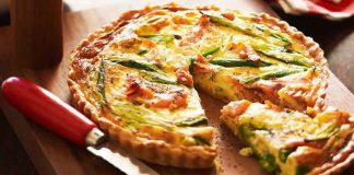 Quiche aux asperges saumon et cheddar au thermomix