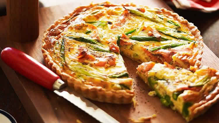 Quiche aux asperges saumon et cheddar au thermomix