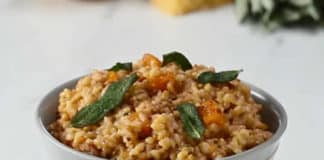 Courge butternut et riz au four