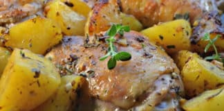 Cuisses de poulet pommes de terre et oignon au cookeo