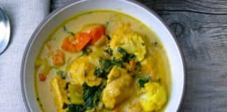 Escalopes de poulet aux légumes et curry au cookeo
