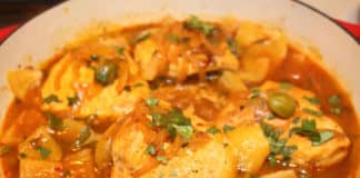 Poulet olives vertes et pommes de terre au cookeo