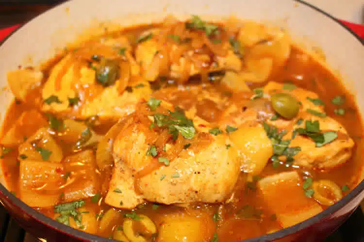 Poulet olives vertes et pommes de terre au cookeo