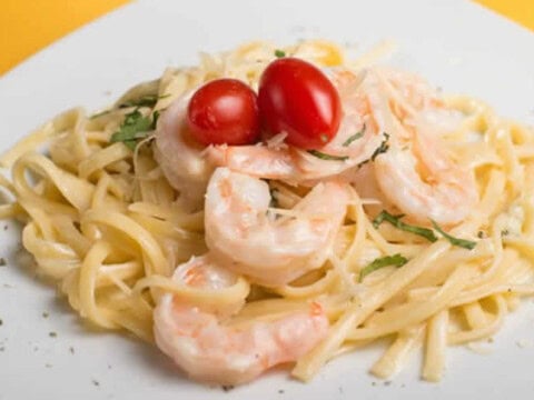 Pâtes aux crevettes et parmesan au cookeo