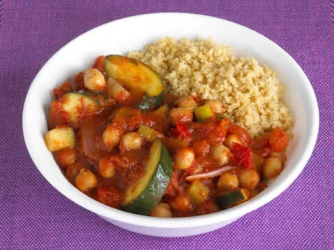 Ragoût de pois chiches tomate et courgette au cookeo
